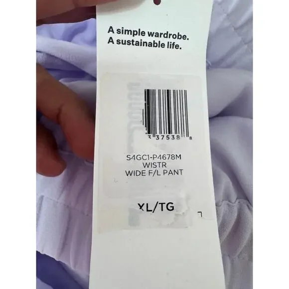 EILEEN FISHER Women Silk Georgette Crepe Wide Leg Pull On Pant Purple Size XL - Picture 9 of 10